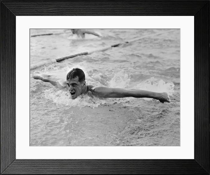 Framed Print : Olympic Swimmer John Davies Winning Heat Framed Print : Olympic Swimmer John Davies Winning Heat