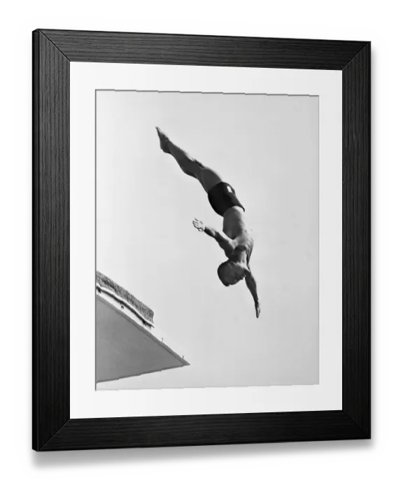 Framed Print : Sammy Lee Diving Into Pool Framed Print : Sammy Lee Diving Into Pool