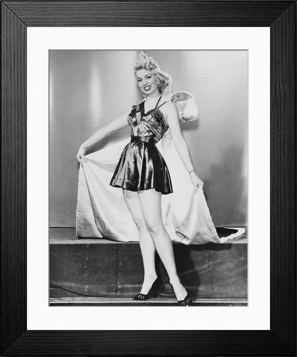 Framed Print : Woman Standing, Shapely Legs Framed Print : Woman Standing, Shapely Legs