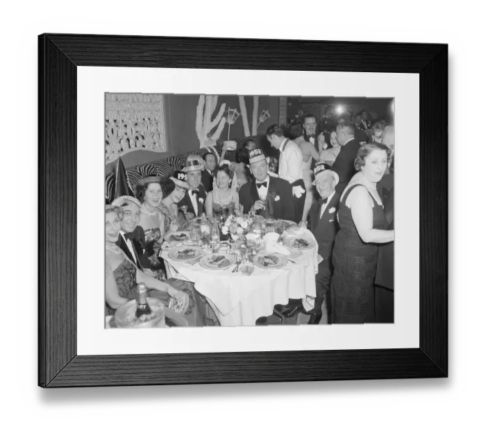 Framed Print : New Year's Eve Party at El Morocco