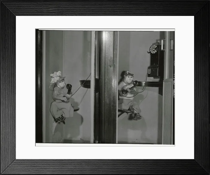 Framed Print : Monkeys Talking on the Telephone Framed Print : Monkeys Talking on the Telephone