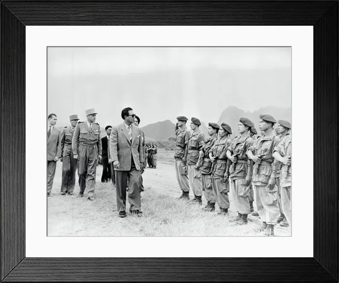 Framed Print : Vietnamese King Reviewing Troops Framed Print : Vietnamese King Reviewing Troops
