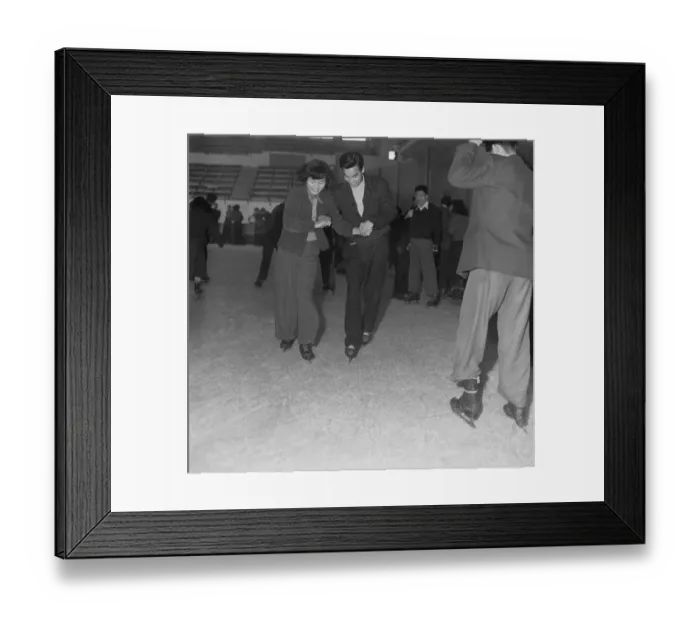 Framed Print : Japanese Couple Ice Skating Framed Print : Japanese Couple Ice Skating