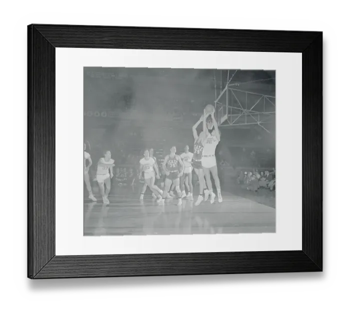 Framed Print : Opposing Basketball Team Players Going for Ball Framed Print : Opposing Basketball Team Players Going for Ball