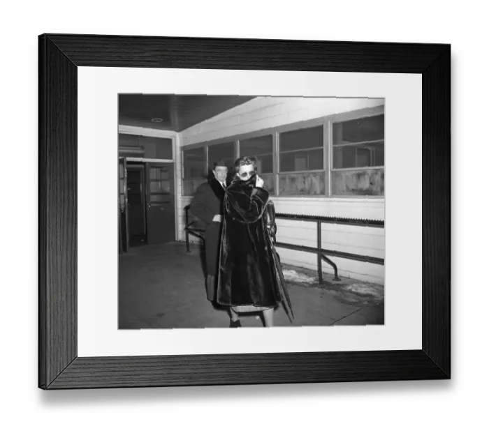 Framed Print : Greta Garbo Hiding Face with Coat Framed Print : Greta Garbo Hiding Face with Coat