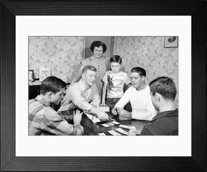 Framed Print : Mickey Mantle Playing Cards W / Family Framed Print : Mickey Mantle Playing Cards W / Family