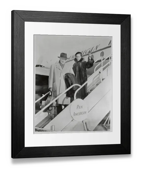Framed Print : Arthur and Eva Ann Rubinstein Arriving at Idlewild Airport