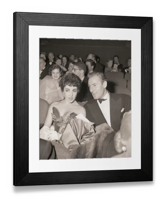 Framed Print : Liz Taylor with Hubby Wilding at Premiere Framed Print : Liz Taylor with Hubby Wilding at Premiere