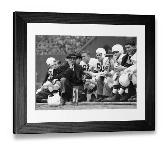 Framed Print : Coach Paul Brown and the Cleveland Browns Players Framed Print : Coach Paul Brown and the Cleveland Browns Players