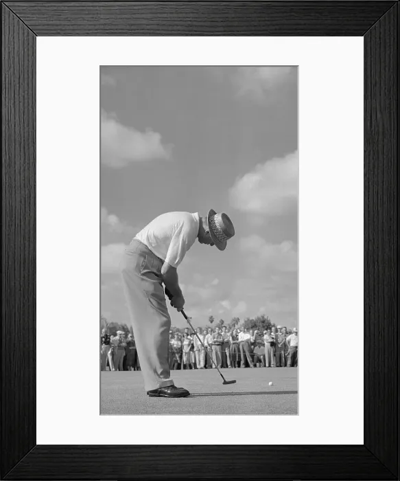Framed Print : Sam Snead Putting at Miami Open