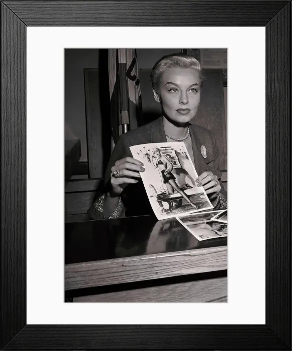 Framed Print : Lili St. Cyr Showing Picture of Herself Framed Print : Lili St. Cyr Showing Picture of Herself