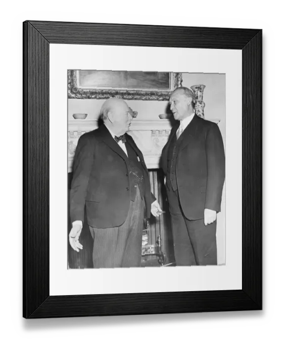 Framed Print : Winston Churchill and Adenauer Conferring Framed Print : Winston Churchill and Adenauer Conferring