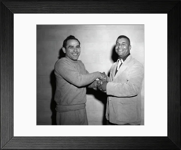 Framed Print : Yogi Berra and Roy Campanella Congratulating Each Other