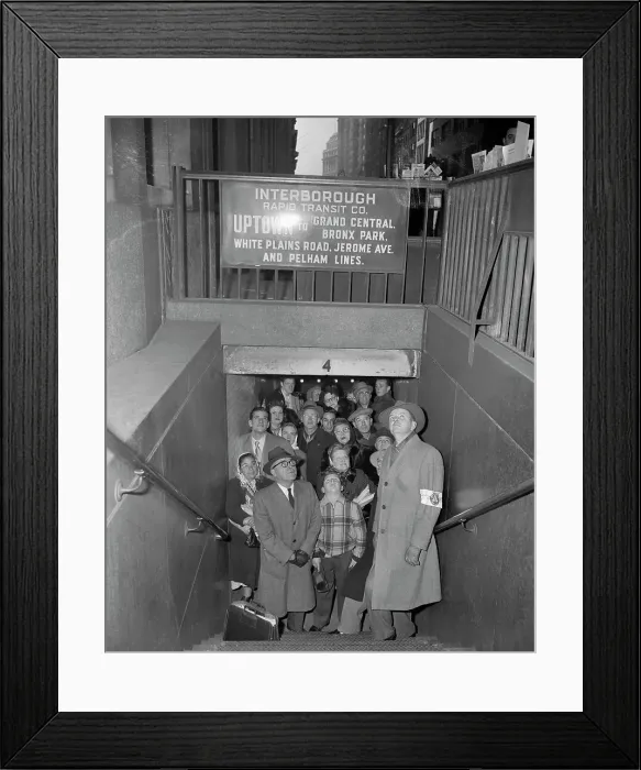 Framed Print : People Looking Up From Subway Entrance Framed Print : People Looking Up From Subway Entrance