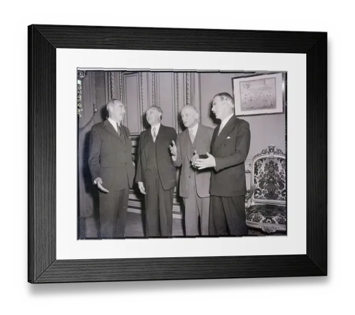 Framed Print : Konrad Adenauer Conversing with Colleagues Framed Print : Konrad Adenauer Conversing with Colleagues