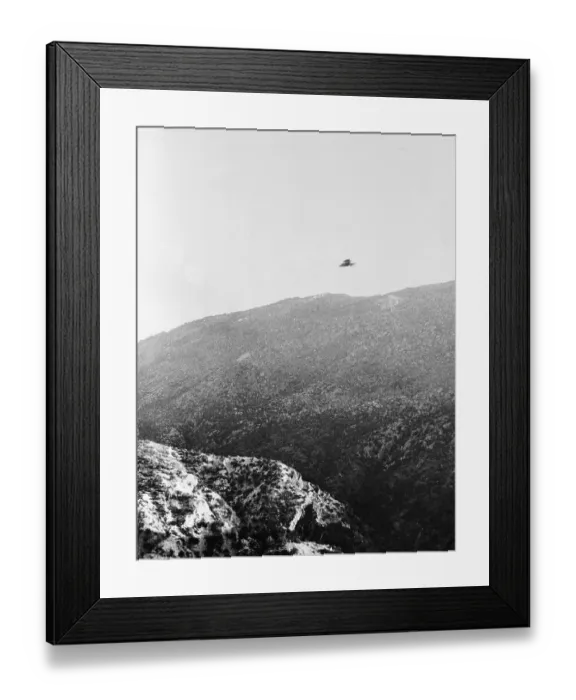 Framed Print : UFO over Mountain Above Skyline Framed Print : UFO over Mountain Above Skyline