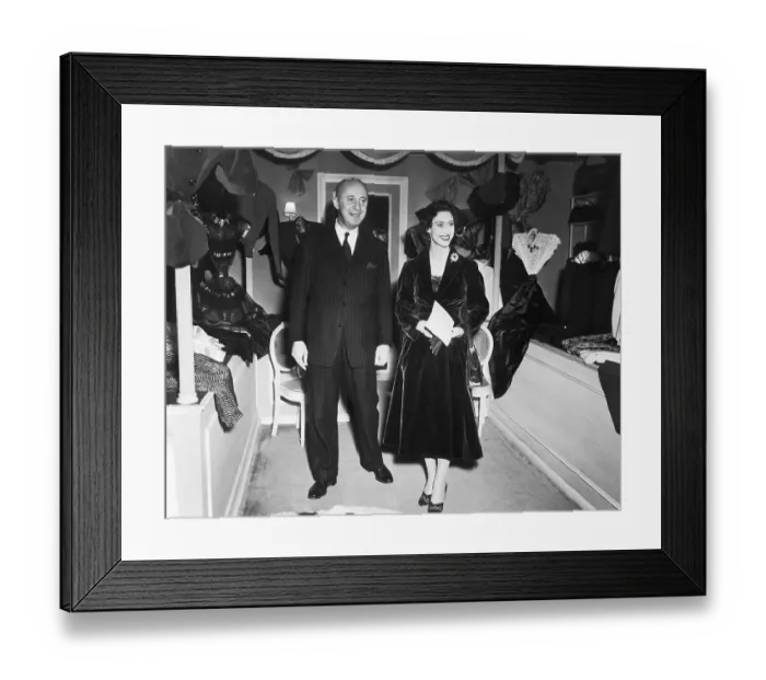 Framed Print : Portrait of Christian Dior with Princess Margaret Framed Print : Portrait of Christian Dior with Princess Margaret