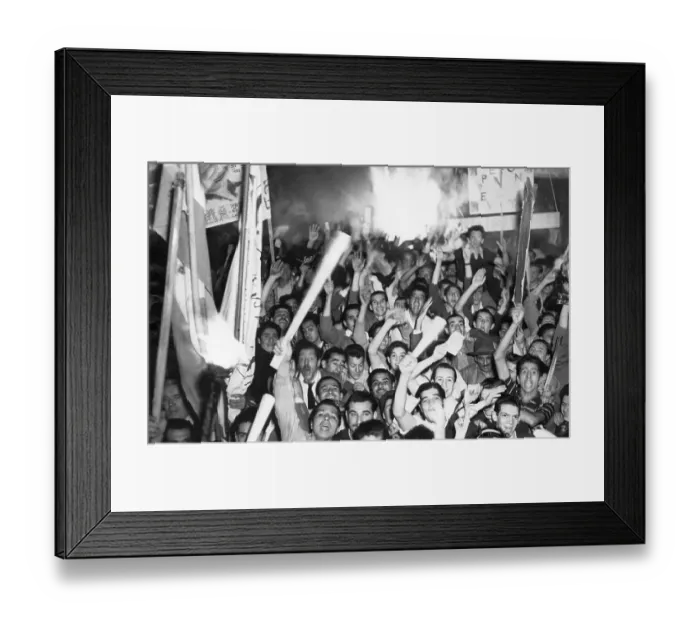 Framed Print : Crowds Cheer at Juan Peron's Reelection Framed Print : Crowds Cheer at Juan Peron's Reelection
