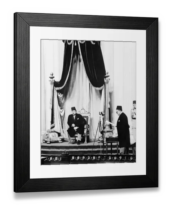 Framed Print : King Farouk Sitting on His Throne Framed Print : King Farouk Sitting on His Throne