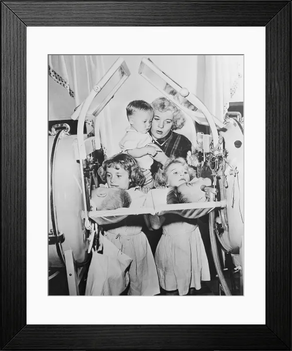Framed Print : Polio Stricken Children Being Visited by Siblings Framed Print : Polio Stricken Children Being Visited by Siblings