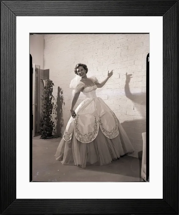 Framed Print : Dinah Shore Posing in a Couture Gown Framed Print : Dinah Shore Posing in a Couture Gown