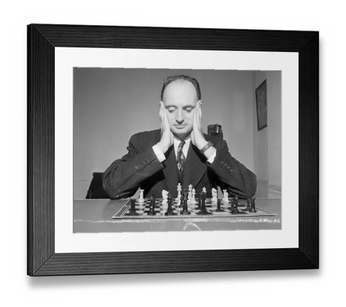 Framed Print : Chess Player Thinking Framed Print : Chess Player Thinking