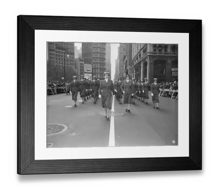 Framed Print : Woman Marines Parading Up Broadway Framed Print : Woman Marines Parading Up Broadway