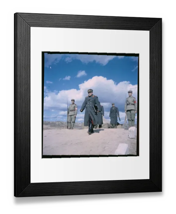 Framed Print : Korean Military Officers Walking at Camp Site Framed Print : Korean Military Officers Walking at Camp Site