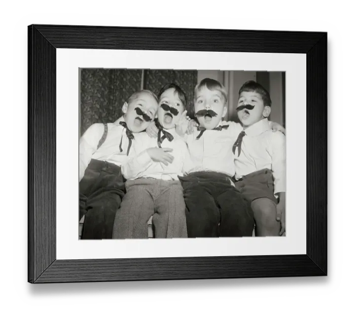 Framed Print : Four Boys In Moustaches Sing Barbershop Framed Print : Four Boys In Moustaches Sing Barbershop