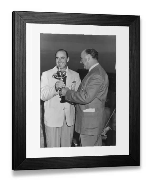 Framed Print : Sam Snead Receiving Ryder Cup from Joe Novak