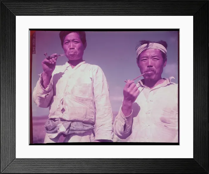 Framed Print : Farmers Smoking Pipes Framed Print : Farmers Smoking Pipes