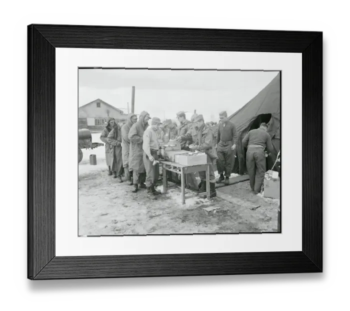 Framed Print : Soldiers in Food Line Framed Print : Soldiers in Food Line