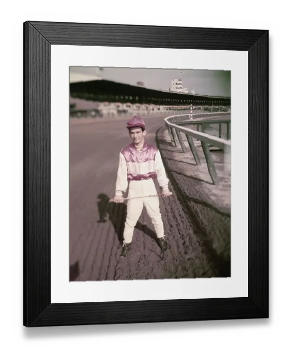 Framed Print : Willie Shoemaker Holding Racing Crop Framed Print : Willie Shoemaker Holding Racing Crop