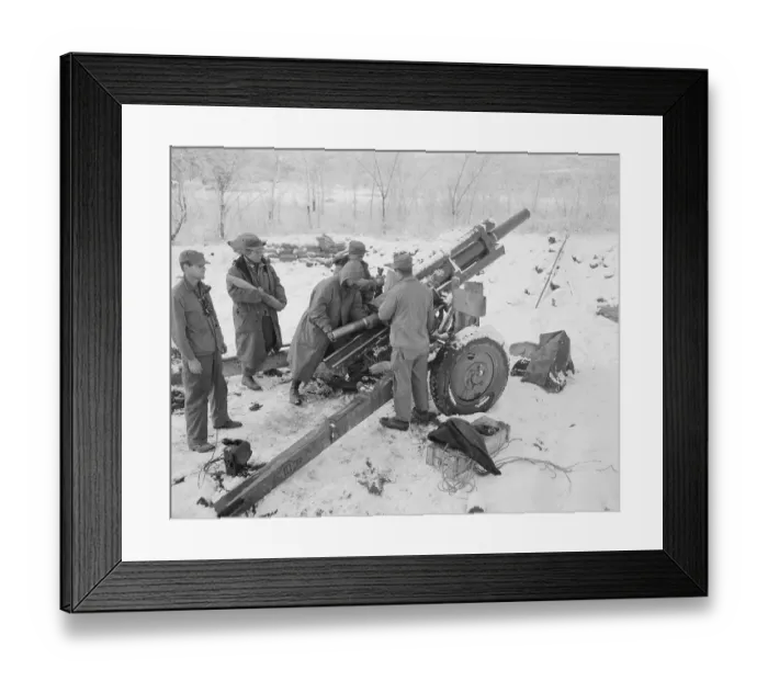 Framed Print : Soldiers Readying Gun Framed Print : Soldiers Readying Gun