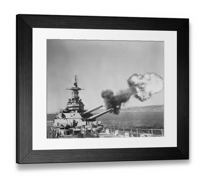 Framed Print : Barrage Being Fired from US Navy Warship Framed Print : Barrage Being Fired from US Navy Warship