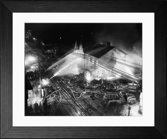 Framed Print : Pittsburgh Firemen in Action