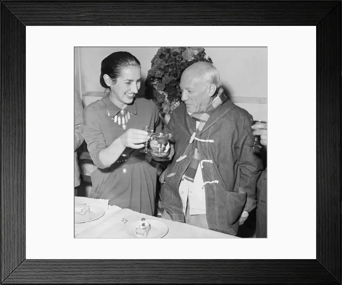 Framed Print : Pablo Picasso and Francoise Gilot Toast
