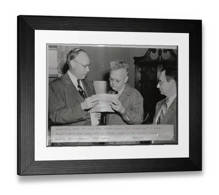Framed Print : Robert A. Taft and Walter Trohan Looking at Paper Framed Print : Robert A. Taft and Walter Trohan Looking at Paper