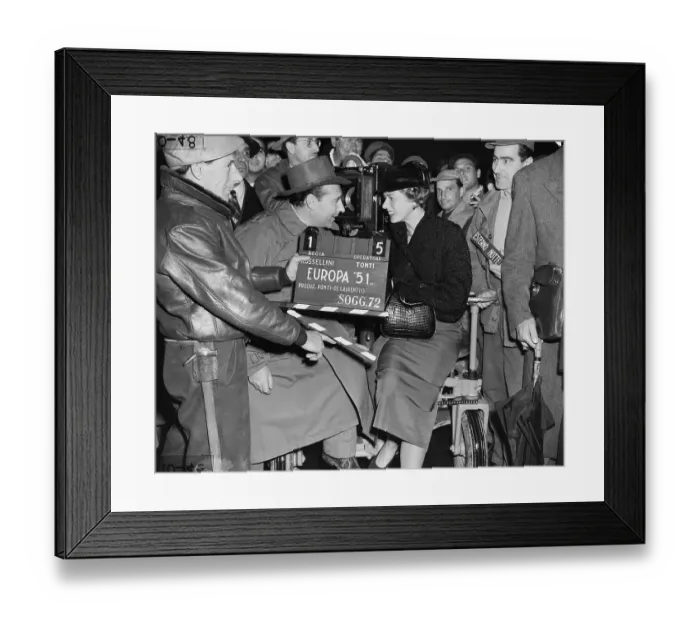 Framed Print : Ingrid Bergman and Roberto Rossellini on Set Framed Print : Ingrid Bergman and Roberto Rossellini on Set