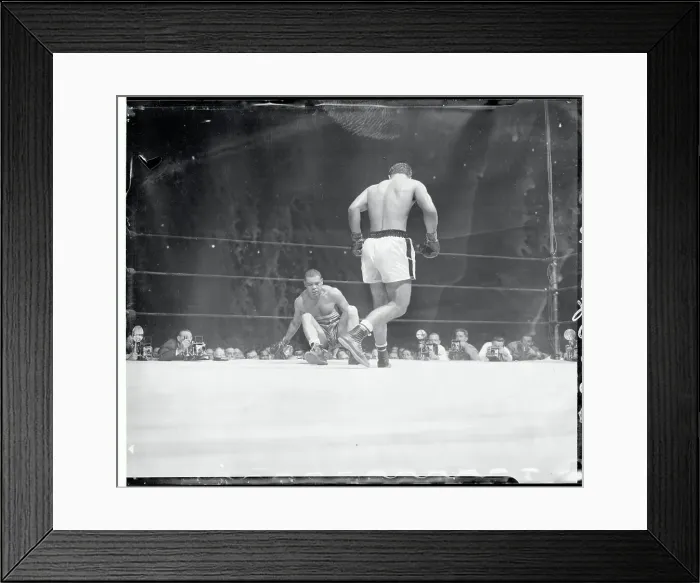 Framed Print : Joe Louis Hitting the Canvas Framed Print : Joe Louis Hitting the Canvas