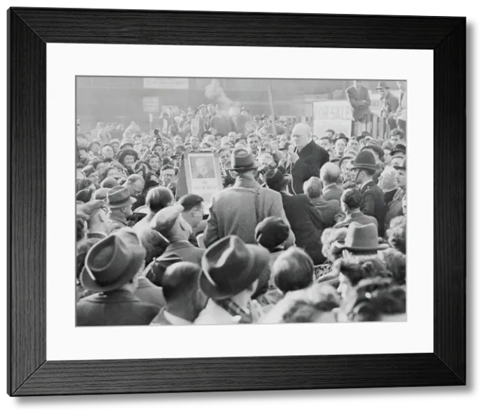 Framed Print : Winston Churchill Giving Election Speech Framed Print : Winston Churchill Giving Election Speech