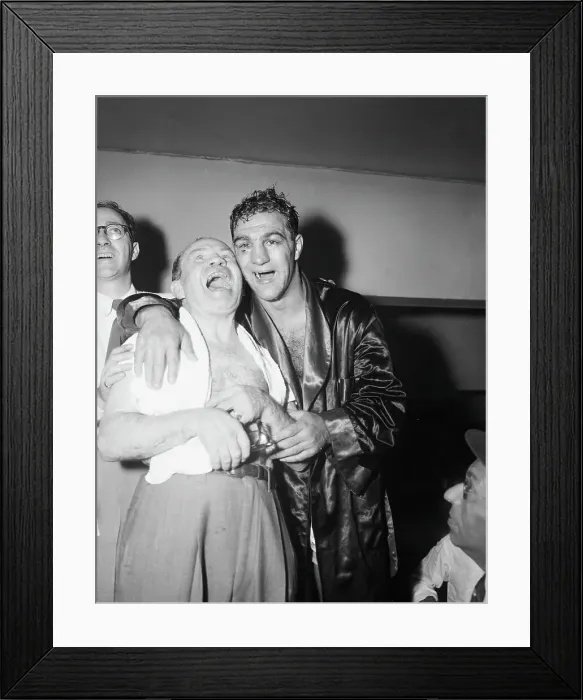 Framed Print : Rocky Marciano and Manager Laughing