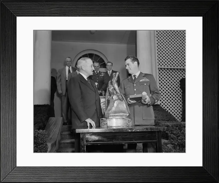 Framed Print : Truman Presenting Trophy Framed Print : Truman Presenting Trophy