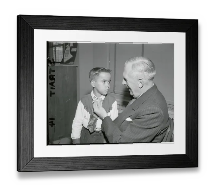 Framed Print : Child Receiving I.D. Tags