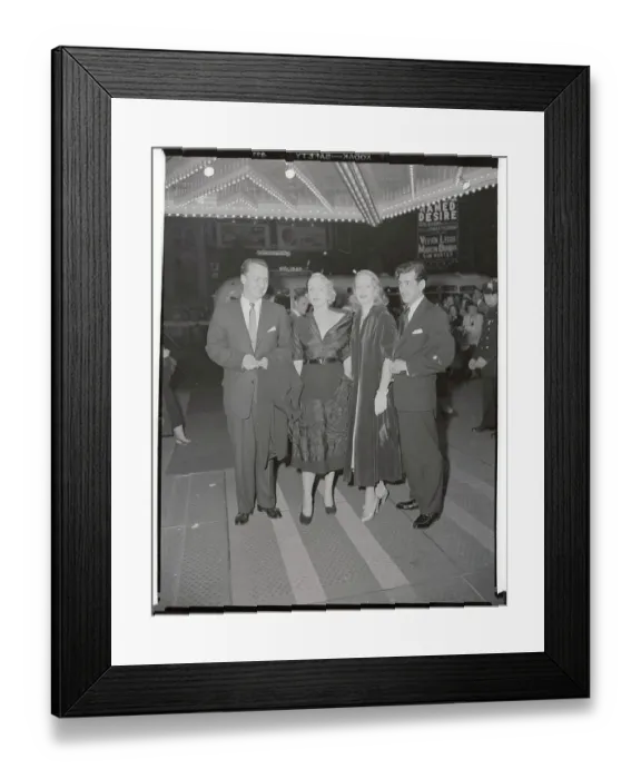 Framed Print : Friends of Judy Garland Standing in Front of theater Framed Print : Friends of Judy Garland Standing in Front of theater