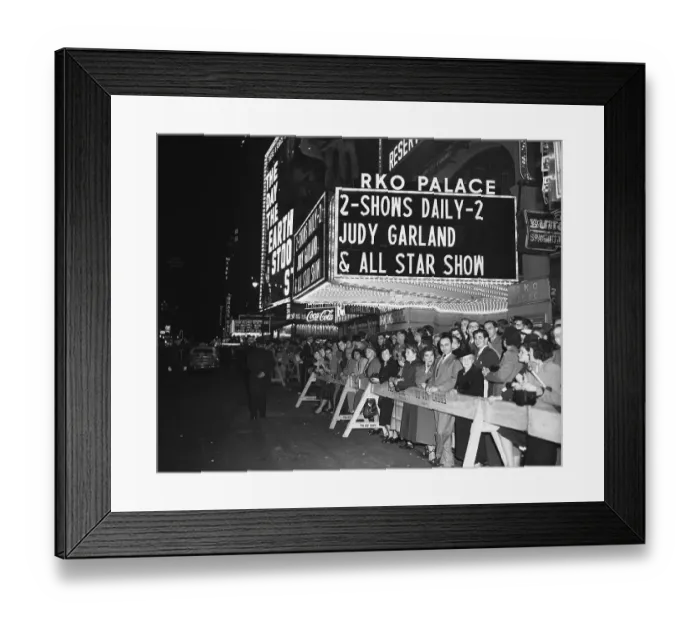Framed Print : Crowd Outside Palace Theater for Judy Garland Performance Framed Print : Crowd Outside Palace Theater for Judy Garland Performance