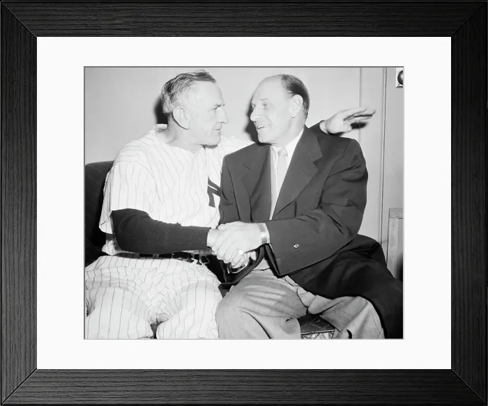 Framed Print : Yankees Manager Casey Stengel with Giants Manager Leo Durocher Framed Print : Yankees Manager Casey Stengel with Giants Manager Leo Durocher