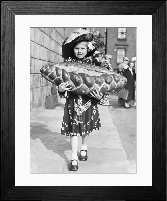 Framed Print : Little Girl Carrying A Loaf Of Bread Framed Print : Little Girl Carrying A Loaf Of Bread