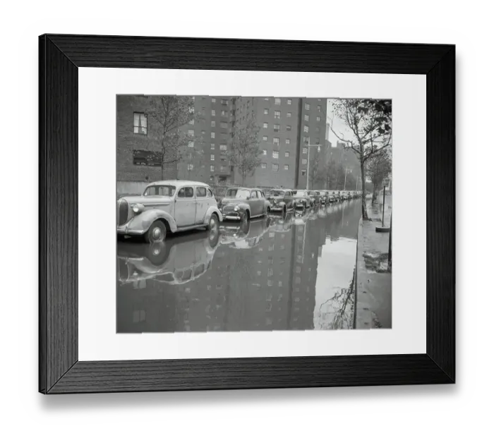 Framed Print : Cars on Flooded Street in New York City Framed Print : Cars on Flooded Street in New York City