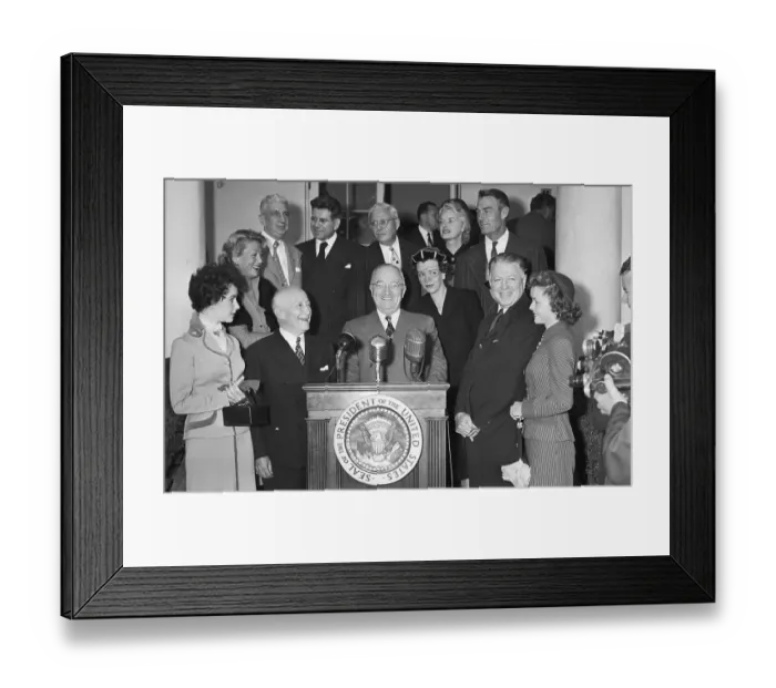 Framed Print : Motion Picture Industry Meeting With Truman Framed Print : Motion Picture Industry Meeting With Truman